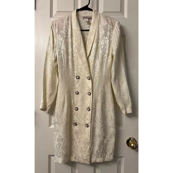 Vintage Sunset Plaza California 80's Single Breasted Dynasty Button Up Dress 7 - Picture 4 of 11